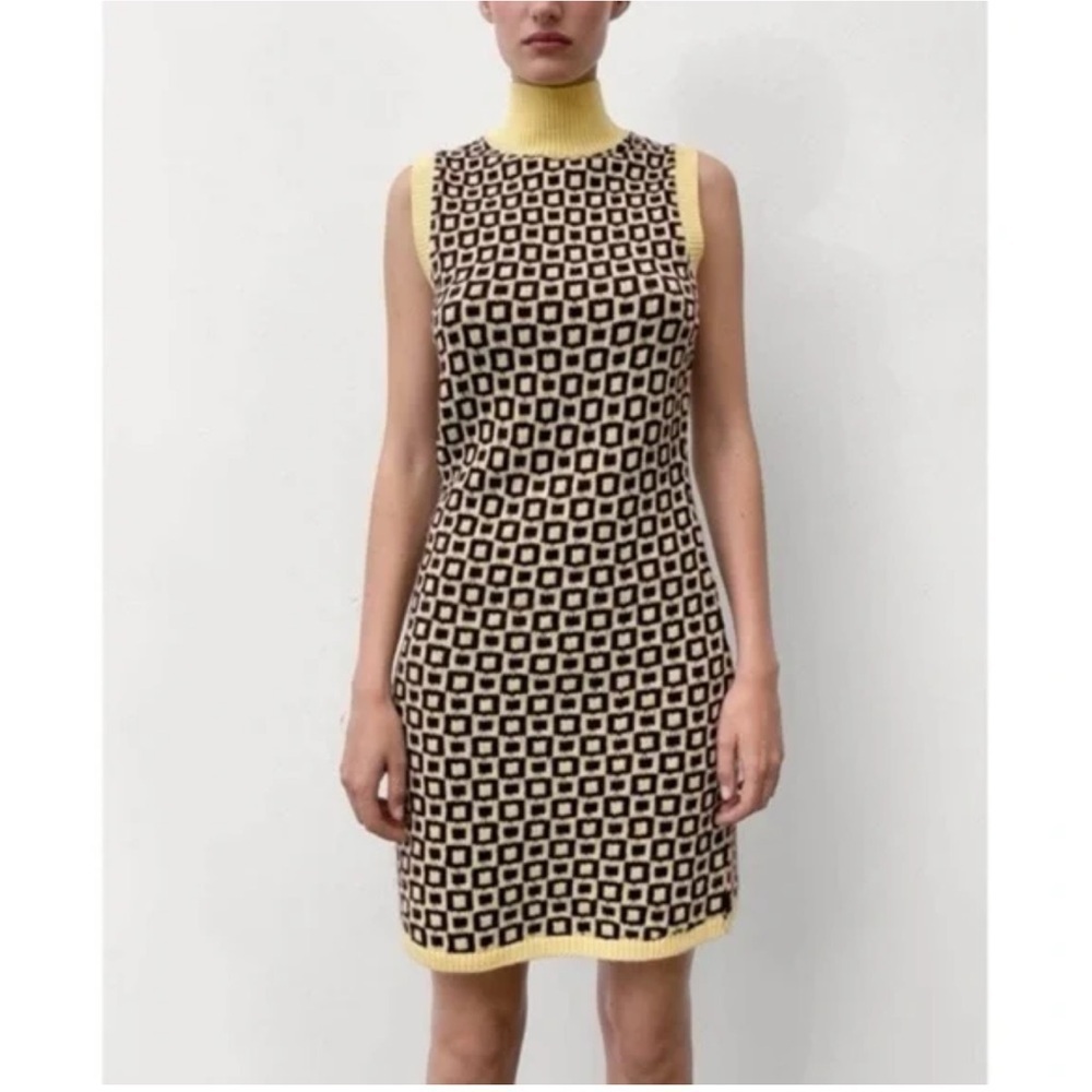 Zara Geometrical Jacquard Knit Dress